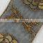 New Products royal style metal sequin with gold lurex voile Lace Trims