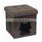 grey cool pvc foldable ottoman cat pet storage house ottoman cage for puppies