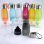 Multi color fashionable water bottle 650ml lemon water bottle