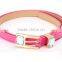 Children skinny shinny PU waist belt with big stone attached buckle