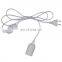 1.2m Length European standard plug in dimmer e27 switch  plug wire set power cord