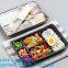 Disposable Plastic 4 Compartment Food Thermal Lunch Container Box,Plastic Takeaway Food Box with conjoined cover bagease