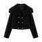 2025 New European and American Cross border Women's Clothing Street Fashion Casual Woolen Jacket Coat