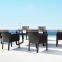 Black outdoor wicker chairs resin wicker synthetic rattan dining set