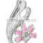 Five Ruby Oval Flower Shaped Brooch