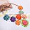 2016 Fashion And New Clear Glass Beads With Muticolor Acrylic Stone Flowers Choker Necklace