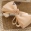 Beige Color Ribbon With Rhinestone Hair Bow Accessories Supplies