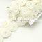 14yards Beaded Pearl cream white Flower Lace Ribbon Applique Motif Trim Venise Sewing on craft