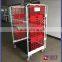 Hot sale folding metal logisitc moving mesh roll container with plastic base panel