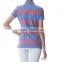 Colorful women fashion polo shirt,short sleeve ladies' striped polo t-shirt ,ladies polo collar t-shirt