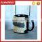 V-77 Cosy button cable crochet mug sleeve warmmer mug sweater with gray and white