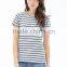 2014 Women tshirts New Design Striped T shirt of Jersey fabric 100% cotton t-shirts christmas discount sale offer