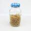 Embossed 1000ml Glass Mason Jar with Checkered Lid