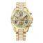 unisex stainless steel geneva watches men quartz rhinestone watch