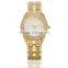 High Quality Express Well-selling Vintage Women Alloy Metal Gold Plated Strap Cheapest Diamond Watch