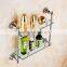 80900 bathroom shelf towels for bathroom Double glass shelf hotel use toilet accessories