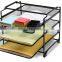 STACKABLE 3 Tier Desk Document Letter Tray Organizer, Black(TD-A-061)