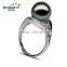 10 - 11 mm black perfect round girl with a tahiti pearl ring