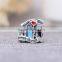D100 925 silver house shape charm,enamel charm beads for sale