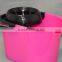 black plastic bucket