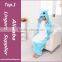 2015 Cheapest Blue Hippo adult animal onesie pajamas