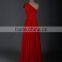 RSE667 One Hand Bead Embroidered Chiffon Wine Red Evening Dresses