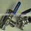 stainless steel clamped three ways ball valve