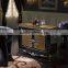 Italian Fashion Fur Decorated Bar Chair and Table Set, Ornate Neo-Classical Bar Furniture ,Comfortable Bar Set