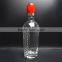 500ml transparent glass round gin bottle with cork