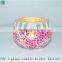 PINK mosaic colored glass candle holders