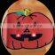 Customized design printed led halloween pumpkin red light weaving cotton cloth hand bag