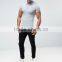 Custom Short Sleeve Two Button Placket Grey men's Cotton/Spandex 200gsm Casual Slim Fit Anti Shrink Polo T-Shirt