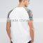 Custom Contrast Raglan Short Sleeve Crew Neck White Men's 100% Cotton Soft Jersey Regular Fit Casual Blank Design T-Shirt