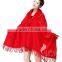 CX-B-P-34A Fur Trimmed Cape Fashion Fur Pashmina Shawl