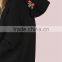 MGOO Black Pocket Front Embroidered Hood Sweatshirt Oversized Women Longline Hoodies With Custom Design