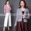 2017 Spring fashion v-neck loose official sweater in office cardigan sweater for girls