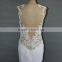 Backless White Chiffon Wedding Dress for Bride