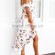 Sexy women summer orange dress floral print long casual maxi dresses