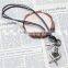 Coffee Cord Pewter Halloween Skeleton Skull Cross PU Leather Punk Style Adjustable Necklace