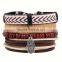 Snap Button Jewelry Red PU Leather Bracelet
