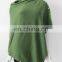 Sharrefun Fashion Popular Style 12GG Plain Knit Ladies Cashmere Ponchos With Button