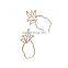 Chic Women Alloy Hollow Pineapple Stud Earring