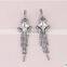 Shineland New Vintage Glass Tassel Long Dangle Earring Brincos For Women Gift Antique Gold Plated Resin Stone Pendiente Earrings
