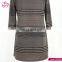 Long Sleeve Round Neck Stripe Plus Size Fashion Women Dresses