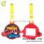 Wholesale cheap price bulk soft pvc silicone luggage tags with slip ring insert