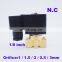 GOGO 2 way Brass water solenoid valve 0 pressure start G1/8" 220V AC 24V DC 0-40/20/15/10bar normal close PU with plug type NBR