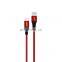 2M  3A durable fiber braided wire  feel comfortable to hold pull -resistant for iPhone micro type-c data cable