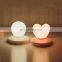 2020 Hot Sale Heart Shape Rechargeable Battery LED Night Light custom wedding gift for room