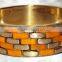 Orange Color Bone Chips With Brass Frame Designer Bangle For Women , Women Fancy Bangle 11830