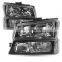 Headlamps Fit for Chevy Silverado Avalanche Bumper Headlight Clear Corner Chrome GM2502224 / GM2503224